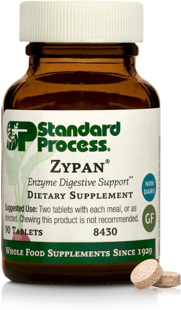 Τυποποιημένη διαδικασία Zypan - Digestive Health Support Supplement - Συμπλήρωμα HCI με παγκρεατίνη, υδροχλωρική βεταΐνη & πεψίνη - Υποστήριξη μακροθρεπτικό πέψη - 90 δισκία