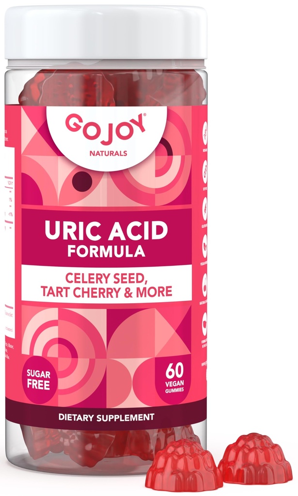 Uric Acid Support Formula for Adults - Tart Cherry Gummies with Celery Seed Extract - για άνδρες και γυναίκες αρθρώσεις Νεφροί και περισσότερα - Σόγια & ζάχαρη Δωρεάν