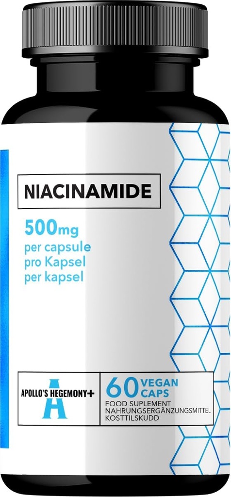 APOLLO'S HEGEMONY Vitamin B3 (Niacinamide) 500mg - 60 Κάψουλες - 2 Μήνες Προσφορά για Ενισχυμένο Μεταβολισμό και Νευρική Λειτουργία - Συμπλήρωμα Διατροφής