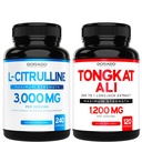 L Citrulline 3000mg συμπλήρωμα (240 Count) L Arginine & Nitric oxide Pills - Tongkat Ali Για τους άνδρες 1200mg 200 έως 1 Extract - (120 Count) Δύναμη υποστήριξης, Drive & Αθλητική Απόδοση - Vegan & ΗΠΑ Made