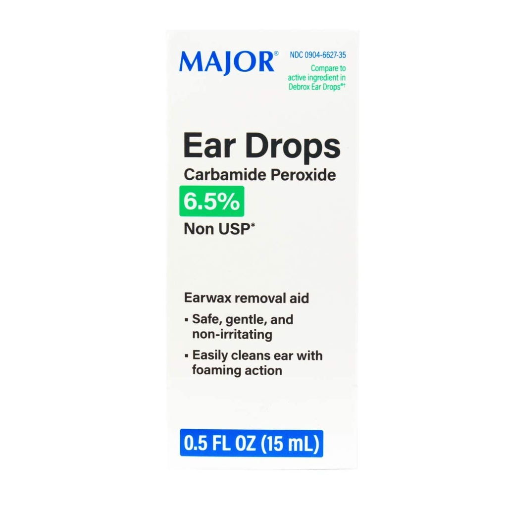Major Pharmaceuticals 255984 Otic Ear Drop, Σύγκριση με Debrox, 15 mL Volume, Boxed