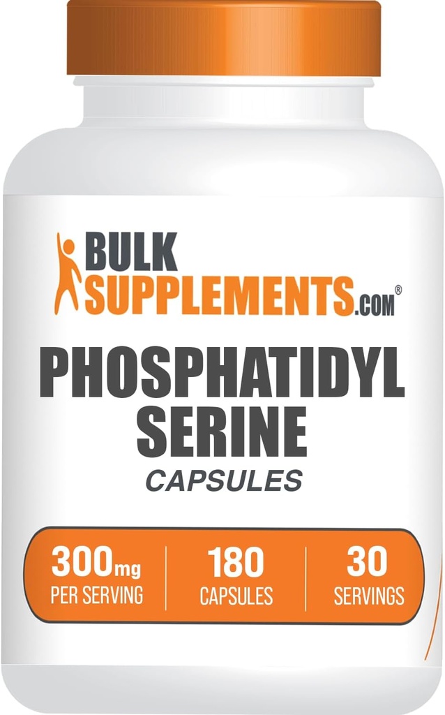 BulkSupplements.com Κάψουλες Φωσφατιδυλσερίνης - Συμπλήρωμα Φωσφατιδυλσερίνης, Φωσφατιδυλσερίνη 300mg - Πηγές από Σόγια, 6 Κάψουλες ανά Σερβίρισμα, 180 Κάψουλες (πακέτο του 1)