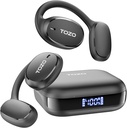 ToZO OpenEgo Open Earbuds Ακουστικά Bluetooth ακουστικά, 80Hrs Playtime Ασύρματα ακουστικά με Earhooks, Digital Display, 32 EQ Modes, Clear Call, Comfortable Wear, Sweat-Proof για την εκτέλεση προπόνηση μαύρο