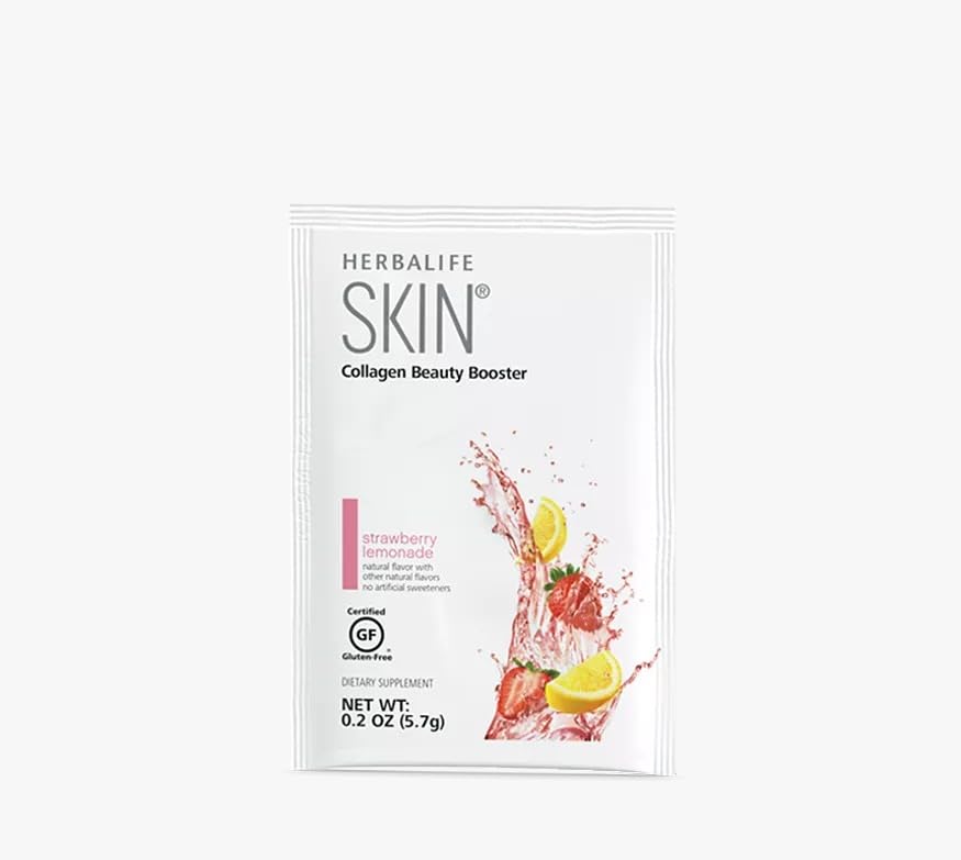 Herbalife Skin Strawberry Lemonade 30 Packets (5.7G) Skin Collagen Beauty Booster: No Artificial Flavor, No Artificial Sweeteners, Gluten-Free