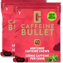 Caffeine Bullet Mint Energy Chews *80 – Γρηγορότερη Boost Than Gels, Tablets and Gum. 100mg per Serving - Sport Science for Running, Cycling, Gaming & Pre Education Endurance Kick.