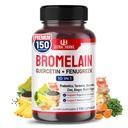Bromelain συμπλήρωμα με Quercetin, ψευδάργυρο, fenugreek, Turmeric, Ginger, Black Pepper & Probiotics - Υποστηρίζει πέψη, κοινή υγεία & θρεπτική απορρόφηση 150 κάψουλες