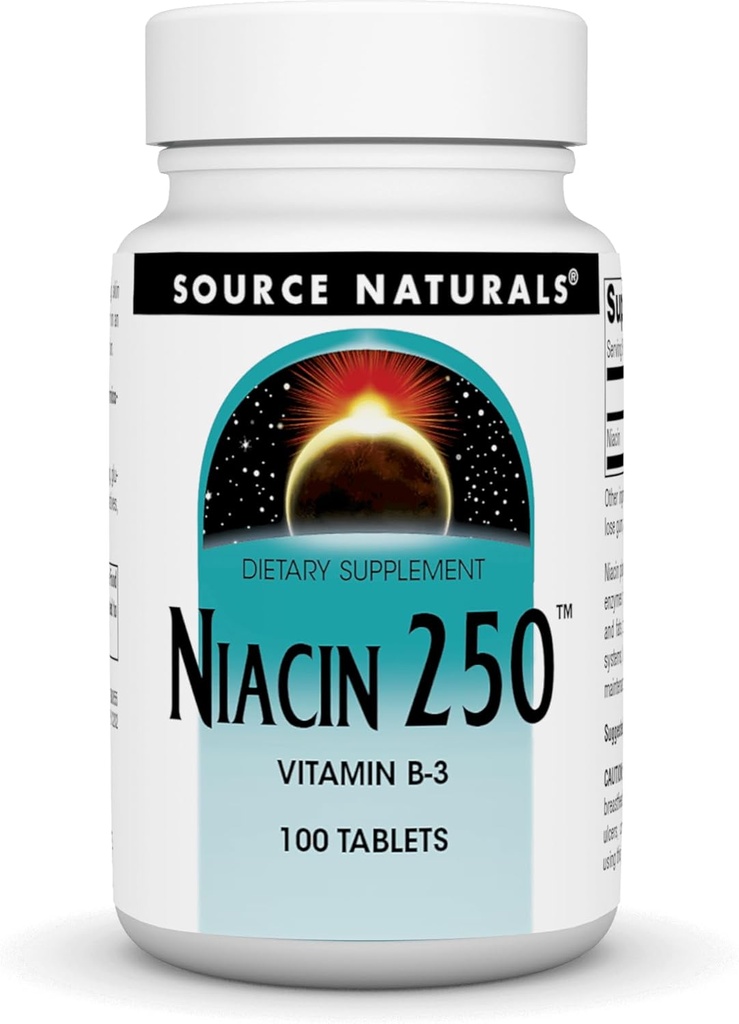 Πηγή Naturals Niacin 250 Tablet, 100 Count