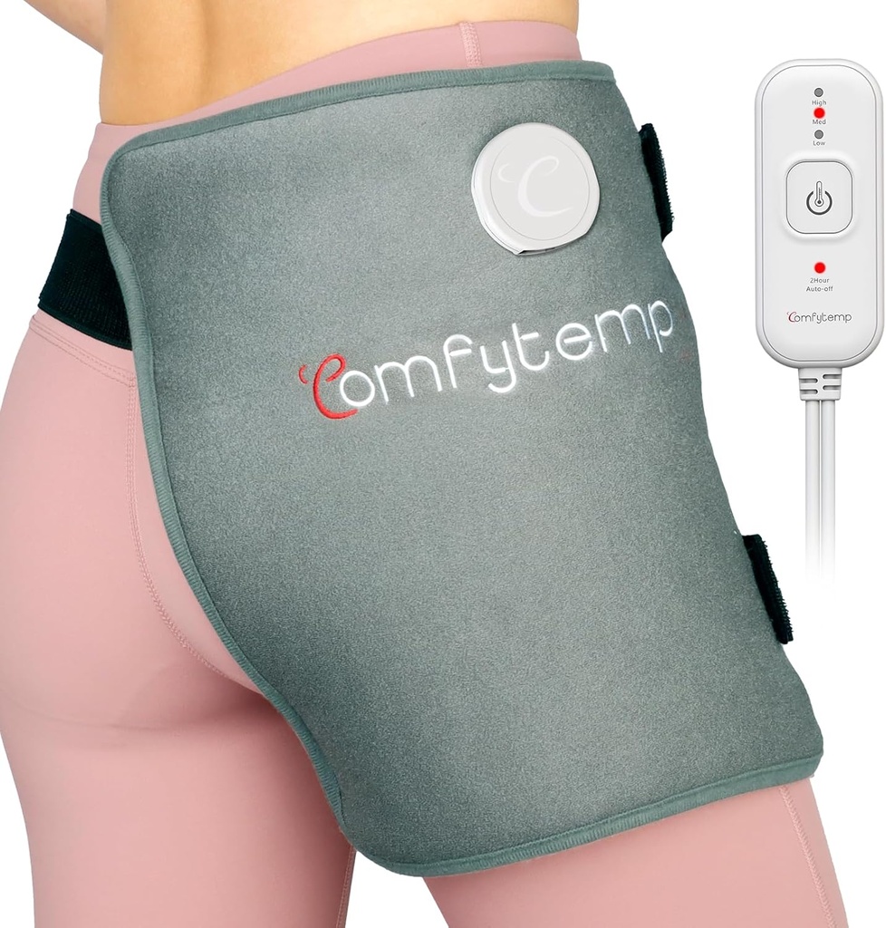 Comfytemp Hip Heating Pad for Hip Sciatica Pain Relief Hip Brace, Christmas Birthday Gifts for Mom Women Wife Men, Lower Back Thigh Buttock Electric FSA Eligible HSA Heat Pad Hot Physical Therapy(S/M)