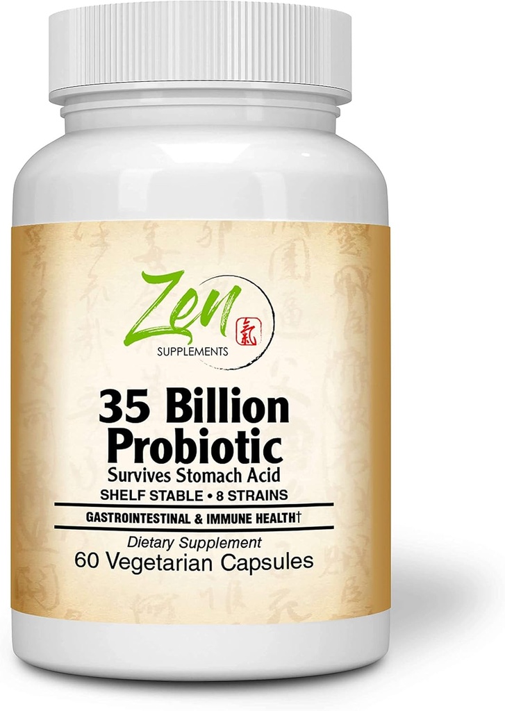 35 Billion Probiotic CFU with 8 Strains 60-Vegcaps - Sustained Release Technology, Resist Stomach Acid, Shelf Stable - Support for Healthy Digestion & Intestinal Ecology Favorable Intestinal Flora