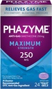 Phaezyme Maximum * Δύναμη Anti-Gas 250 mg Simethicone Αέριο Ανακούφιση για Ενήλικες, Γρήγορες Γέλες Γρήγορα Ease Bloating, Pressure & Discomfort, 24 Count