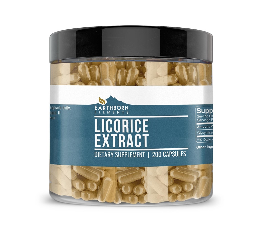 Earthborn Elements Licorice Extract 200 Κάψουλες, καθαρό & μη αραιωμένο, Χωρίς Πρόσθετα