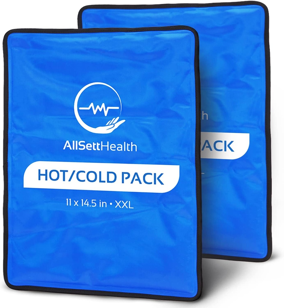 Reusable Ice Packs for Injuries Reusable | 11" x 14.5" - 2 Pack XL | Hot & Cold Pack | Large Ice Pack for Back Pain Relief, Flexible When Frozen | Cold Compress for Back, Knee, and Shoulder Injuries