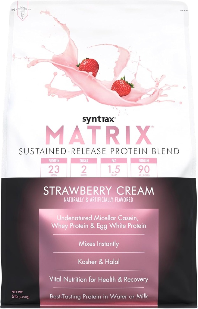 Syntrax Nutrition Matrix - Μείγμα πρωτεΐνης παρατεταμένης αποδέσμευσης, κρέμα φράουλας 5 lbs.