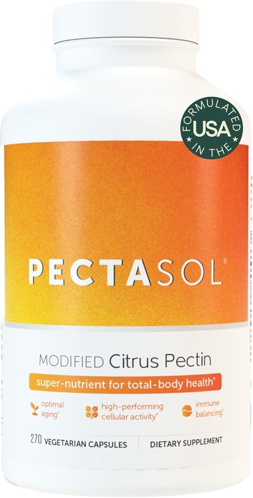 PectaSol Modified Citrus Pectin – 270 Κάψουλες – Total-Body Health Supplement to support the Heart, Immune System, Inflammation Response & Healthy Aging + Διατηρήστε Υγιεινή Galectin-3 Επίπεδα