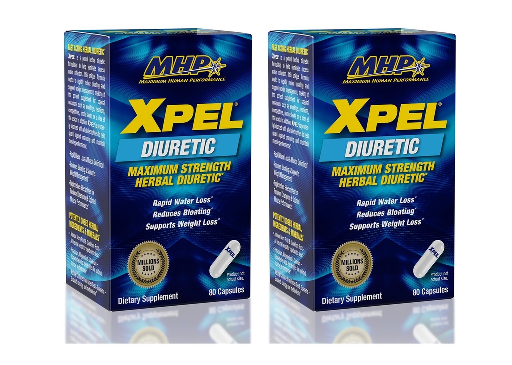 MHP Xpel Κάψουλες μέγιστης αντοχής Διουρητικά, 80 Count (Pack of 2) (Packing May Vary)
