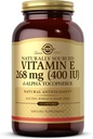 Solgar Vitamin E 268 mg (400 IU) - 250 Softgels - Φυσικώς-Πηγή Βιταμίνη Ε ως d-Άλφα Τοκοφερόλη - Χωρίς γλουτένη, Χωρίς γαλακτοκομικά - 250 Σερβιέτες