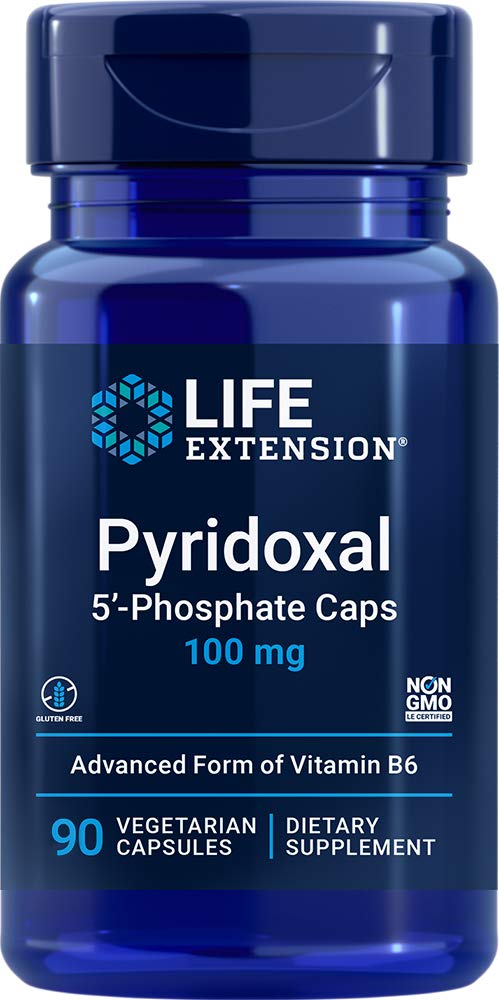 Επέκταση ζωής Πυριδοξάλη 5- Phosphate Caps 100 mg P5P, 90 Veg Κάψουλες - Advanced Vitamin B6 Συμπλήρωμα