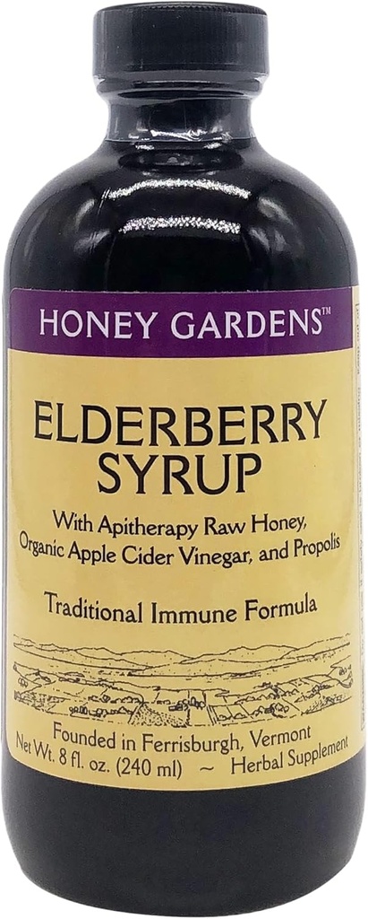 Μέλι Κήπος APIARIES Apitherapy Honey Elderberry Extract, 8 FZ