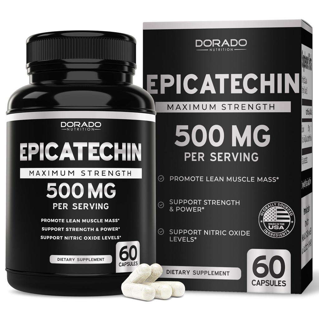 Epicatechin Extract 500mg ανά υπηρεσία (60 κάψουλες) Myostatin Inhibitor, Myostatin Blocker για Lean Μύες, Nitric Oxide, Stamina & Endurance – Μη ΓΤΟ, Vegan Συμπλήρωμα και τρίτο μέρος δοκιμαστεί