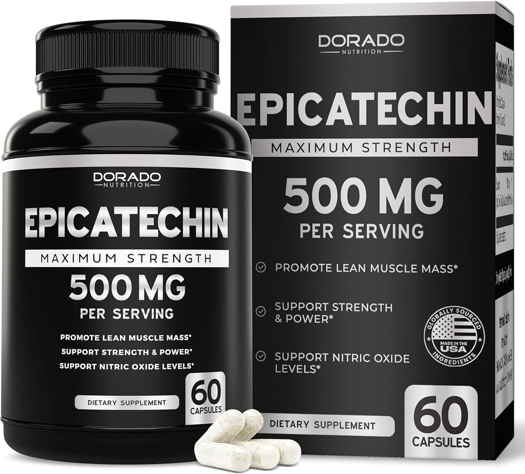 Epicatechin Extract 500mg ανά υπηρεσία (60 κάψουλες) Myostatin Inhibitor, Myostatin Blocker για Lean Μύες, Nitric Oxide, Stamina & Endurance – Μη ΓΤΟ, Vegan Συμπλήρωμα και τρίτο μέρος δοκιμαστεί