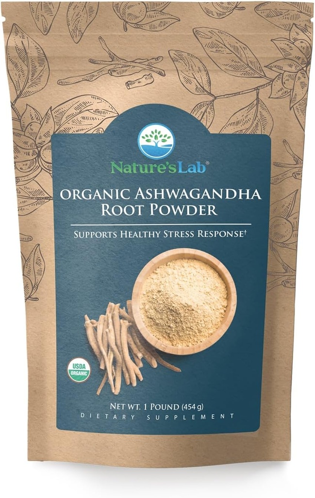 Οργανική σκόνη ρίζας Ashwagandha - 1lb τσάντα (227 εξυπηρετούν)