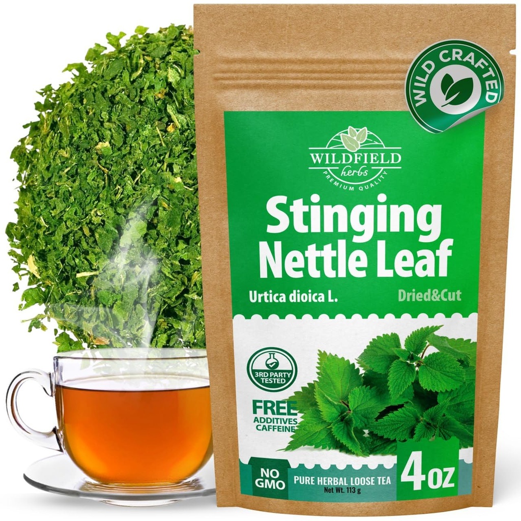 4 oz. Αποξηραμένο τσάι Nattle Leaf Ortiga Planta Βότανο Βότανο Βότανο Μαζική Στίγμα Βότανο Βότανο (Urtica dioica) - 113g Φύκια Βότανο Βότανο