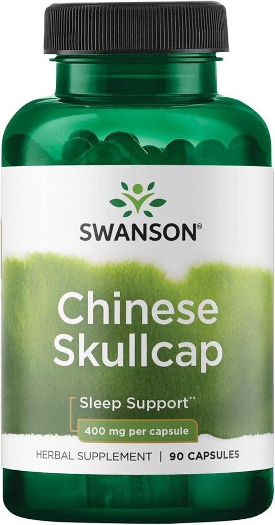 Swanson Chinese Skullcap - συμπλήρωμα βοτάνων που προωθεί την χαλάρωση & υποστήριξη ύπνου - Flavonoid Formula για να βοηθήσει τα νεύρα Soothe - (90 κάψουλες, 400mg το καθένα)