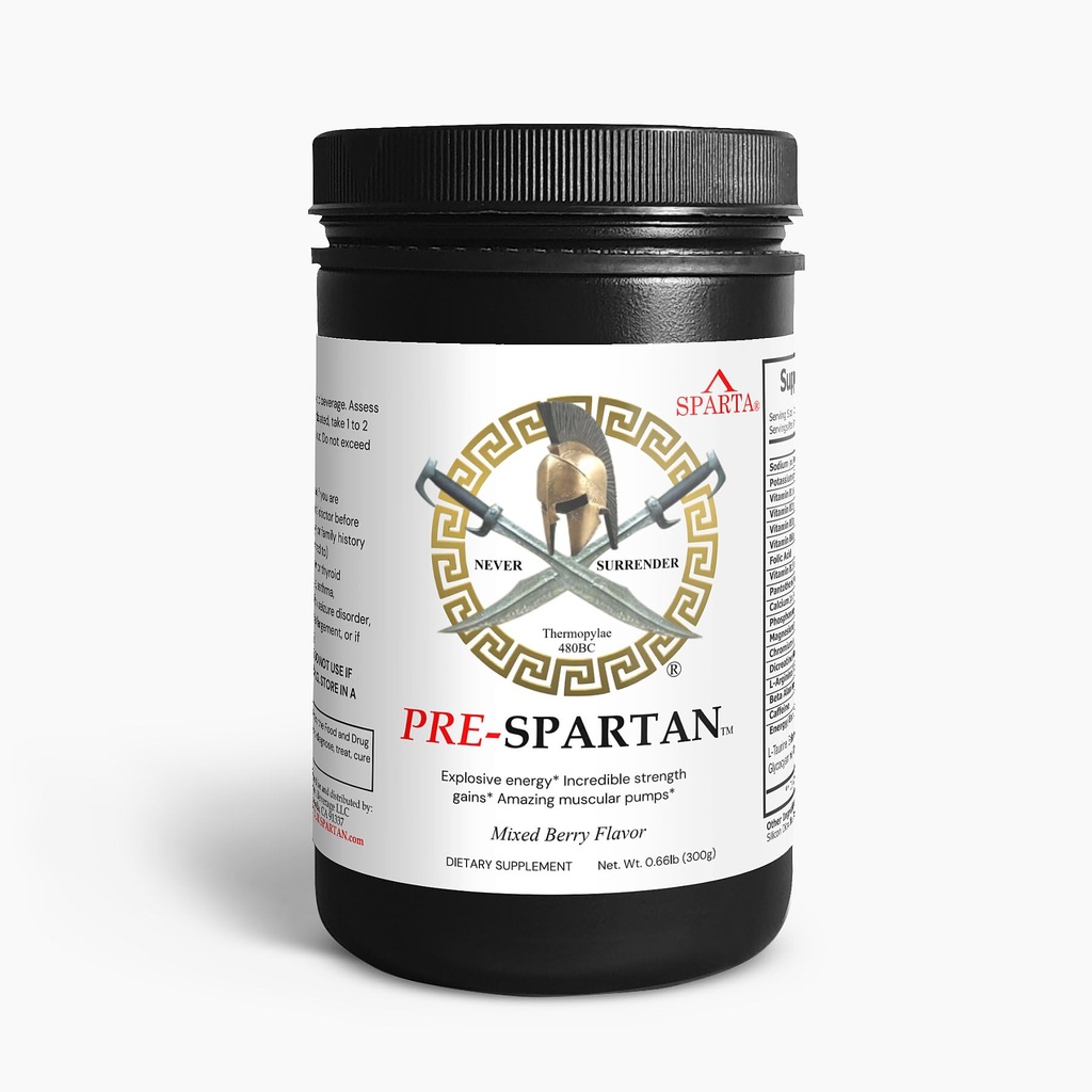 Pre-Spartan προπόνησης ενέργειας πόσιμο σκόνη AAKG, παραδίδει Έντονη ενέργεια προπόνησης, Focus & Αντλίες Κερδίστε τους μυς L κιτρουλλίνη αργινίνη 30 Sevings - Καύσιμα Spartan σας