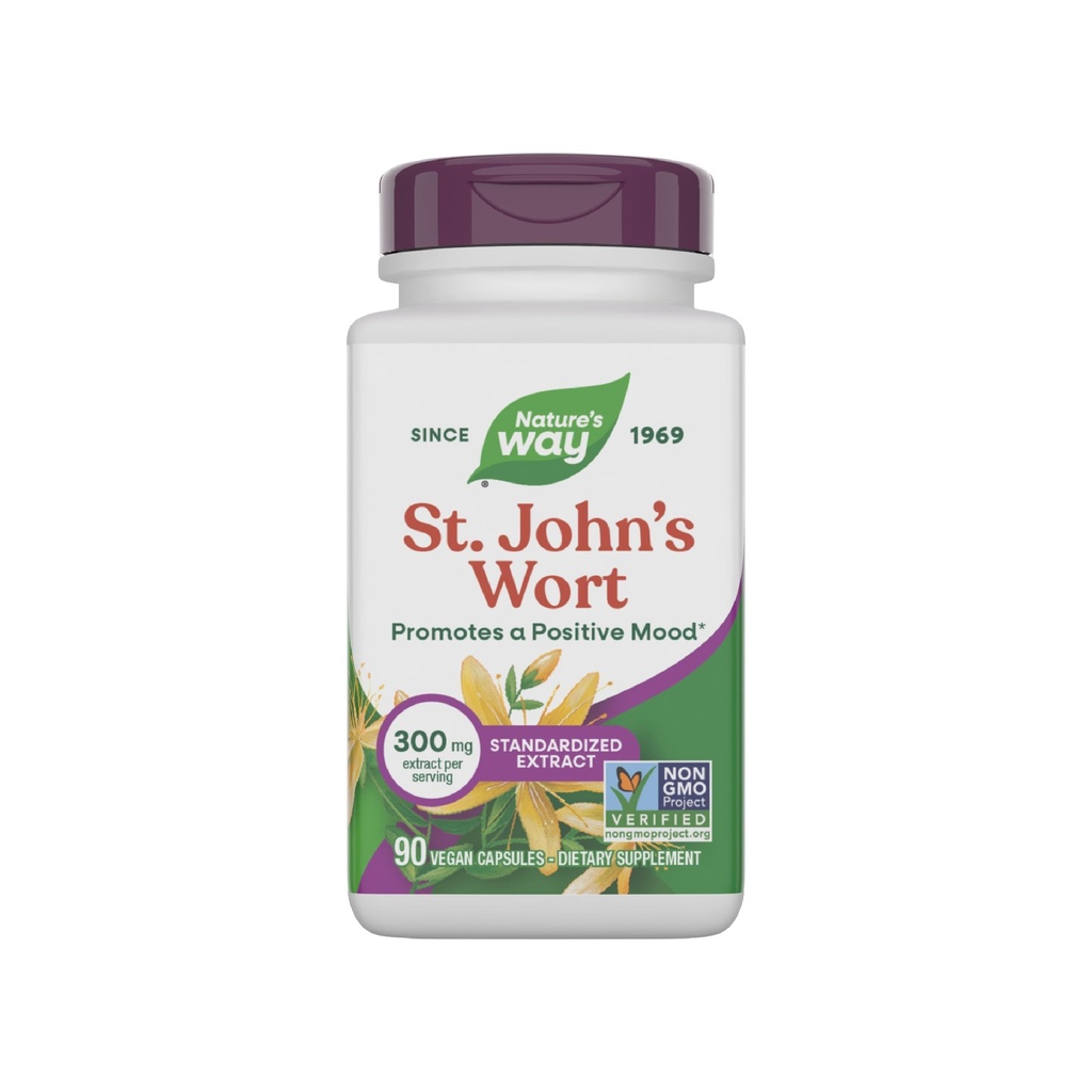 Ο τρόπος της φύσης St. John’s Wort Premium Extract προωθεί το θετικό Outlook* Μη ΓΤΟ 90 κάψουλες