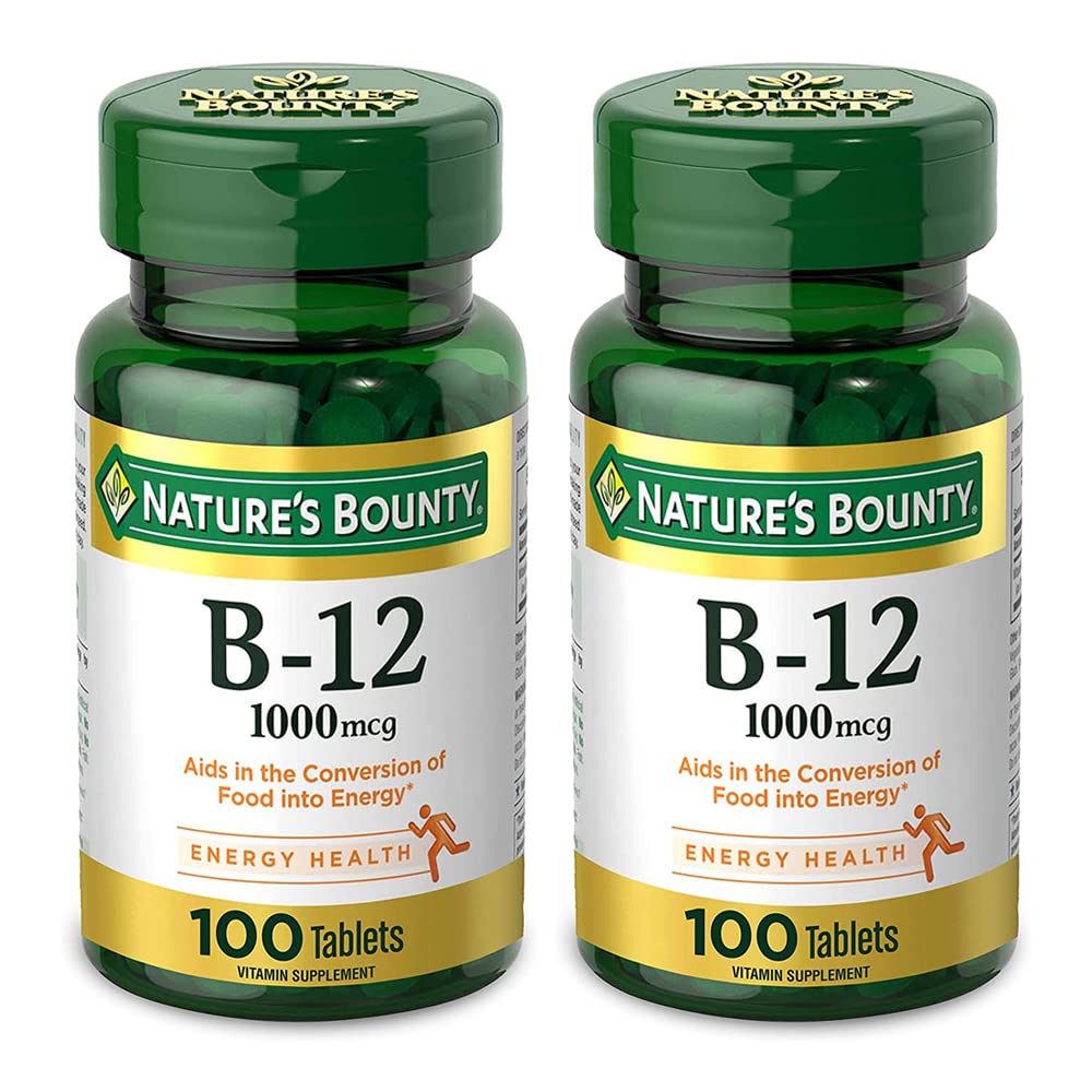 Φυσική Βιταμίνη B12, 1000mcg, 100 δισκία (πακέτο του 2)