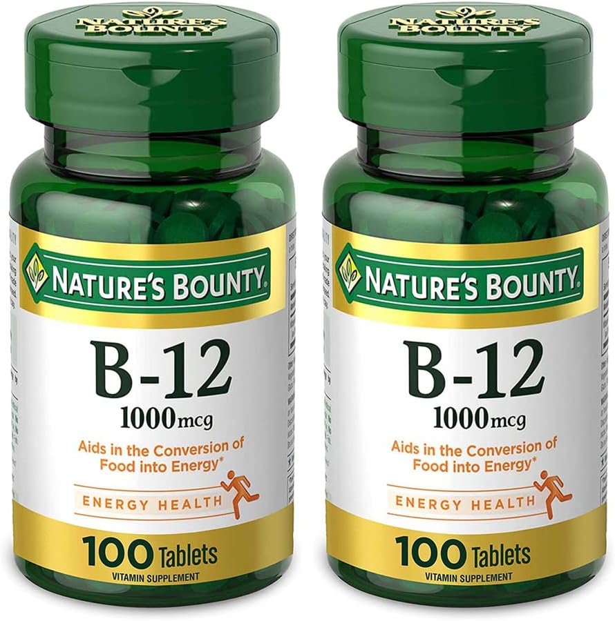 Φυσική Βιταμίνη B12, 1000mcg, 100 δισκία (πακέτο του 2)