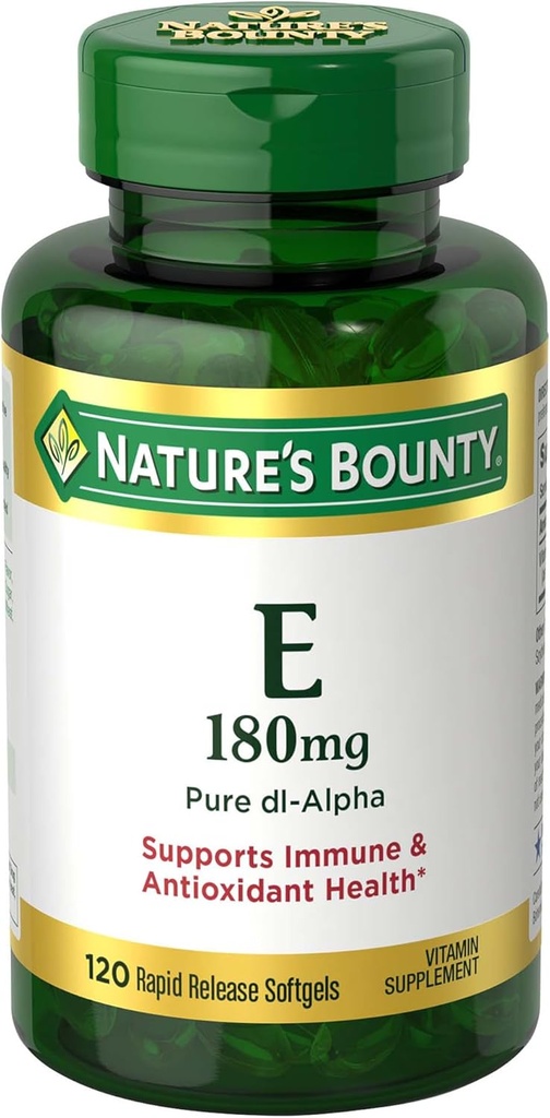 Nature's Bounty Vitamin E Pills and Supplement Softgels, Supports Antioxidant Health, 400iu, 120 Count