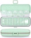 Naturetouch Pill Organizer, 7 διαμερίσματα Pill Box Portable Travel Medicine Organizer for Purse or Pocket 7 Day Pill Dipenser Storage Case with Lock for Vitamin Medication Fish Oil Supplements Gree