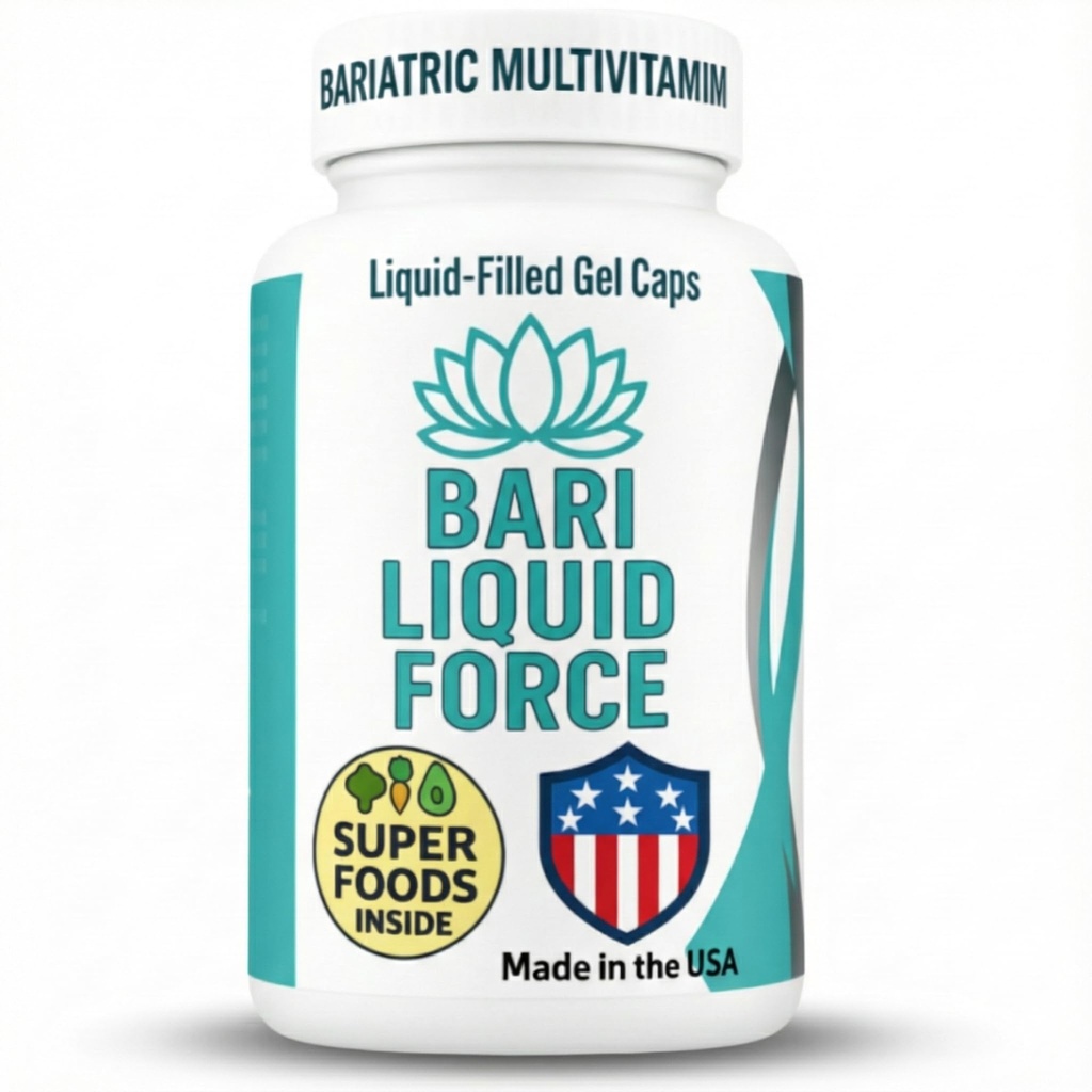 Bari Liquid Force One a Day Bariatric Multivitamin with Iron – Ταχεία απορρόφηση Gel Caps για γαστρικό μανίκι, Bypass, Duodenal Switch – Superfood Blend - Bariatric πρέπει να έχει για γυναίκες και άνδρες