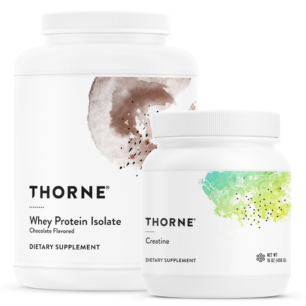 THORNE - Performance Whey Protein Isolate & Creatine Combo - Ενίσχυση της μυϊκής υποστήριξης και ενέργειας - NSF Certified for Sport - 30 to 90 Services