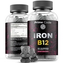Βιταμίνη B12 Gummies για γυναίκες & άνδρες, 20mg συμπλήρωμα σιδήρου για ενήλικες, Free Builder αίματος για αναιμία, Βιταμίνη B12 Gummies με σίδηρο & φυσικό άρωμα βατόμουρο, Vegan, μη-GMO, 30 ημέρες προσφοράς