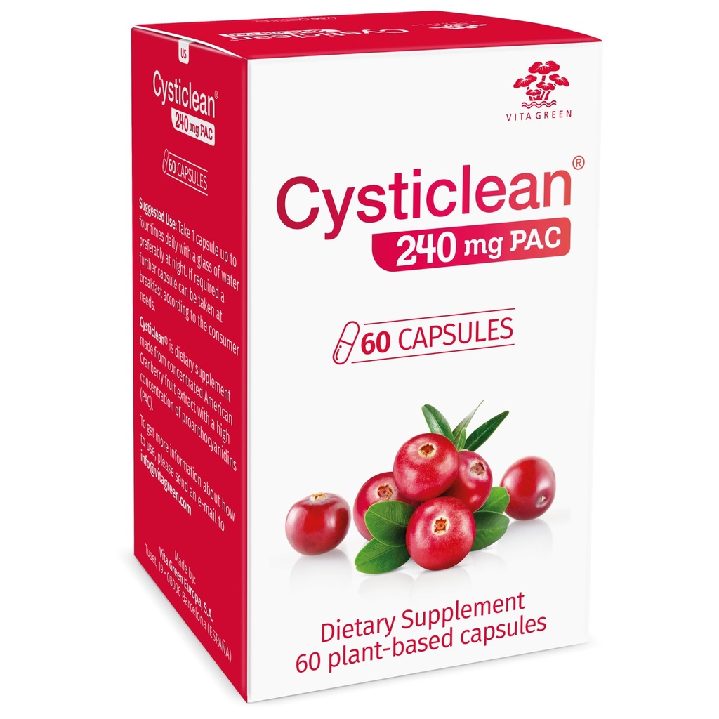 Cysticlean Cranberry PAC 240 mg Sugar-Free Urinary Tract Infection Support | Powerful PAC extract boosts urinary health, promotes bladder comfort, and supports natural infection defense daily.
