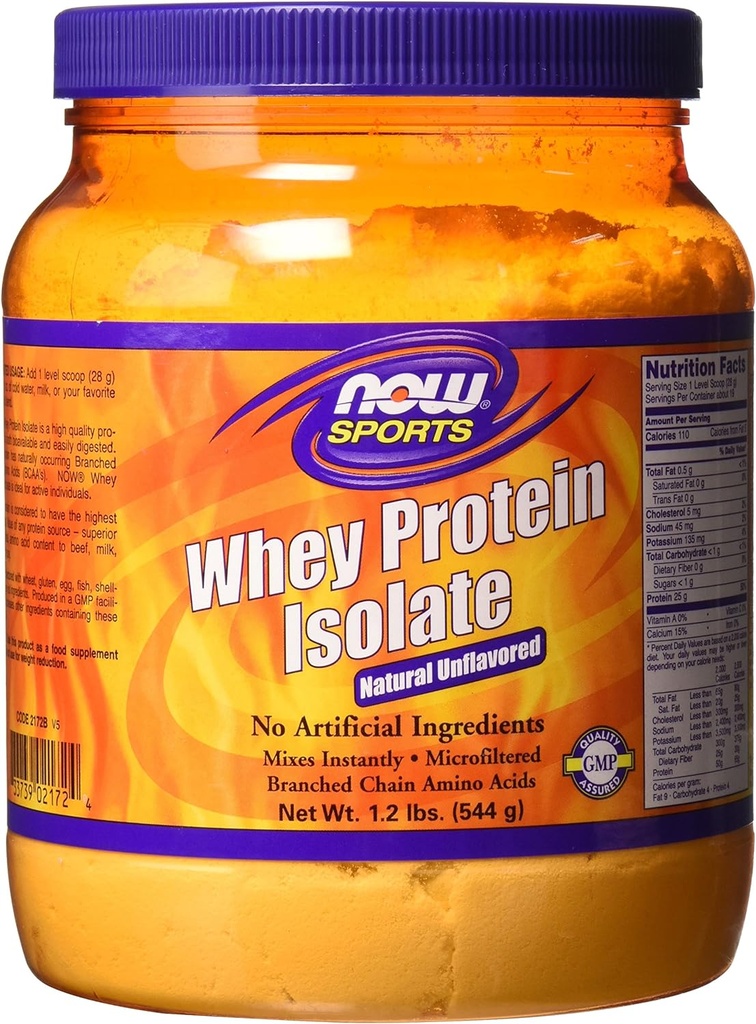 ΤΩΡΑ Sports Whey Protein Isolate σκόνη με BCAAs - Χωρίς γεύση - 1,2 lb