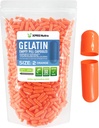 XPRS Nutra Μέγεθος 2 Κενές κάψουλες - 1000 Count Empty Gelatin Κάψουλες - Χάπια DIY Καψάκιο Γέμισμα - Pure Bovine Pill Gel Caps για Do-It-Yourself Συμπληρώματα (Orange)
