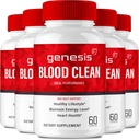 Genesis Blood Clean Capsules - Advanced Formula Supplement for Maximum Strength - Natural Blood Vessel Cleaner, GenesisBlood Clean Pills, GenesisBloodClean Pastillas Reviews (5 Pack)