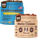 Natural Dog Company Multivitamin & Liver & Kidney Chews Bundle - Πλήρης υποστήριξη της υγείας για Senior Dogs, Προωθεί την αποτοξίνωση, Βελτιωμένη πέψη, Radiant Δέρμα & Coat, Εύκολο στη χορήγηση