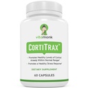 VitaMonk CortiTrax φυσικός φραγμός κορτιζόλης - Doctor Formulated Cortisol Manager, Cortisol Υποστήριξη & Cortisol Reducer (Ήδη εντός φυσιολογικών ορίων)- 60 Capul Cortisol συμπλήρωμα