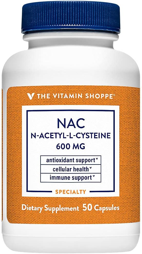 Η βιταμίνη Shoppe NAC N-Acetyl-L-Cysteine - Προάγει την υγεία, το ανοσοποιητικό και αντιοξειδωτικό - 600 MG (50 κάψουλες)