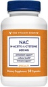 Η βιταμίνη Shoppe NAC N-Acetyl-L-Cysteine - Προάγει την υγεία, το ανοσοποιητικό και αντιοξειδωτικό - 600 MG (50 κάψουλες)