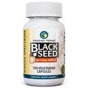 Amazing Herbs Whole Spectrum Black Seed & High Potency Garlic, Vegetarian Capsules - Gluten-Free, Non-GMO, Vegan, Supports Immune System, Lung Function, & Cardiovascular Health - 100 Count