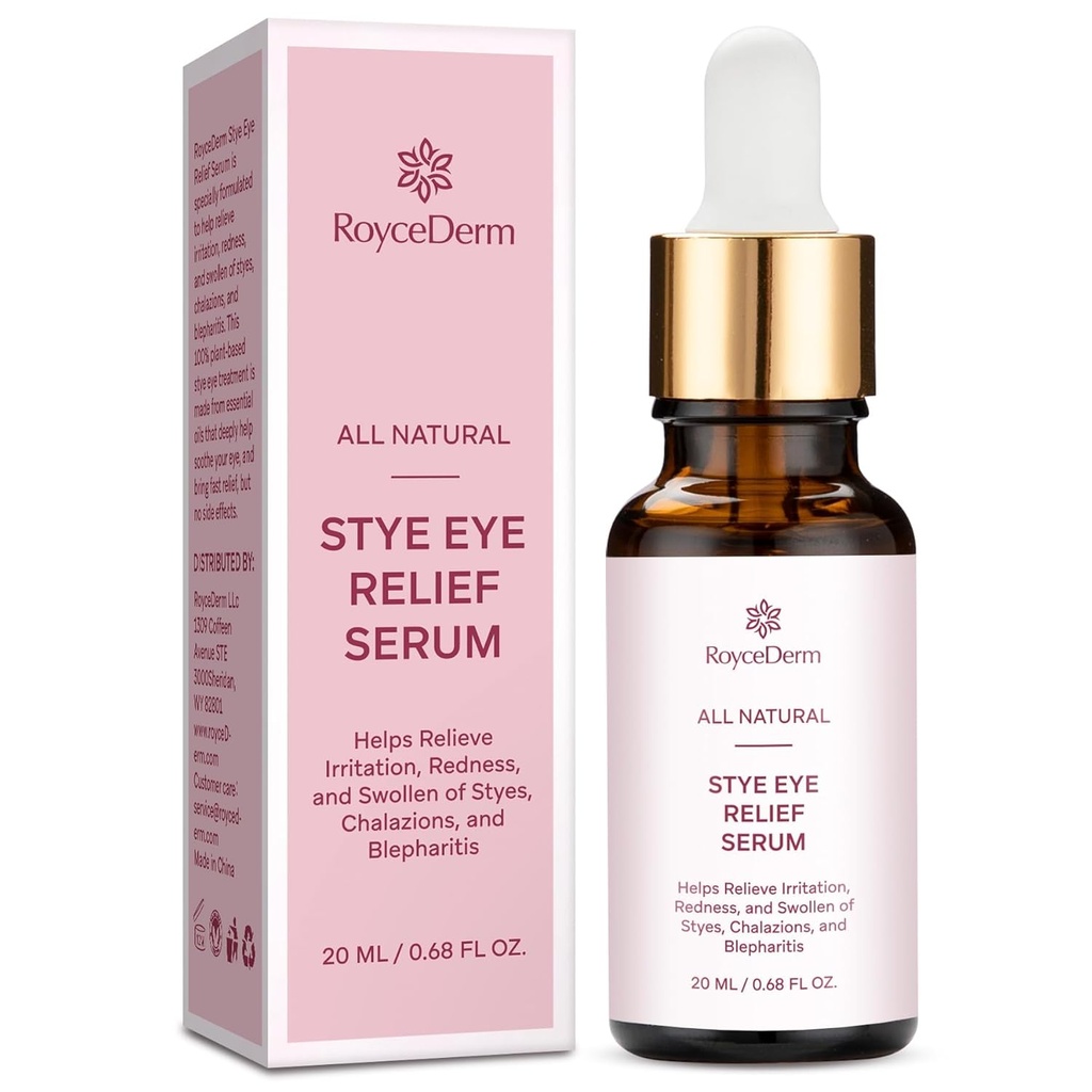 Roycederm Stye Οφθαλμική Θεραπεία Ορού: Φυσικό Απομάκρυνση Stye για Styes Chalazion και Blepharitis - Ασφαλής & γρήγορη ανακούφιση (0,68 Fl Oz (πακέτο του 1))