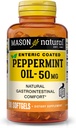 MASON NATURAL Peppermint Oil 50 mg Enteric Coated Supplement, 90 Ημέρα προσφοράς του γαστρεντερικού υποστήριξης για την κανονική λειτουργία Bowel, Softgel χάπια