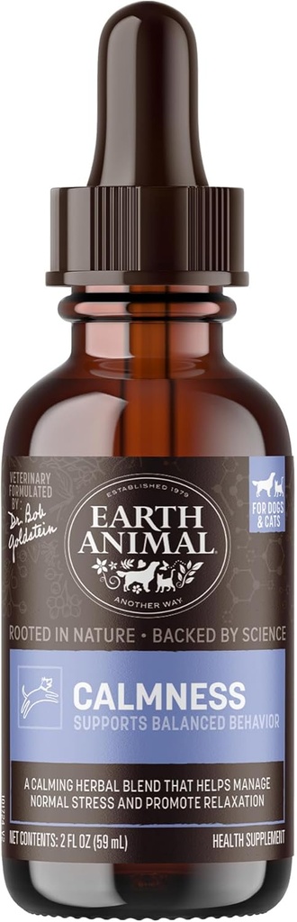 Earth Animal Athethecary Liquid Supplement - Ηρεμία Φυτικές θεραπείες για σκύλους & γάτες - 2 fl oz