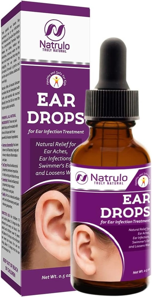Natural Ear Drops for Ear Μόλυνση – Ομοιοπαθητικά Eardrops για Ενήλικες, Παιδιά, Μωρό, & Κατοικίδια – Ανακουφίζει Ear Aches, Swimmer's Ear, & Loosens Wax – Kids Safe Ear Health Made in USA
